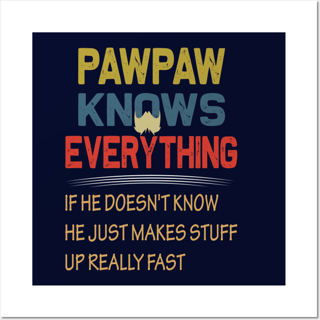 pawpaw knows everything if he doesn't know he just makes stuff up really fast.fathers day gift Wall Art by DODG99